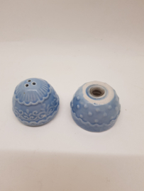 Decorated egg as salt and pepper set