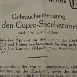 Cupro-Saccharimeter, kwakzalverij 1927