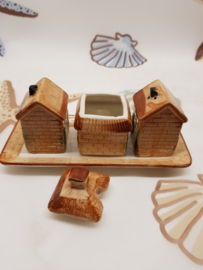 Vintage Häuser Pfeffer, Milch Zucker