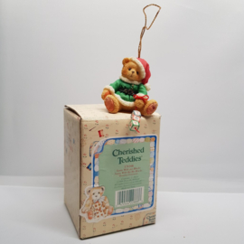 Weihnachtsmann mit Bauklötzen - Joy grüner Mantel 176168 Cherished Teddies