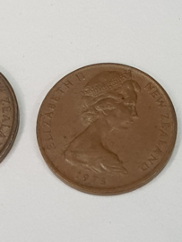 New Zealand 2 Cents 1973 en 1975