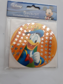 Uitnodigingskaarten Disney 5 stuks