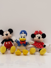 Mickey Minnie en Donald knuffels