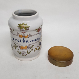 Pharmacy jar with brass lid