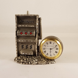 Slot machine clock paperweight from America