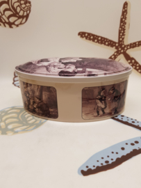 Ot und Sien ovale Dose schwarz-weiß