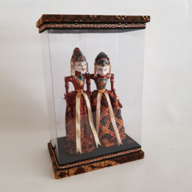 Wajang dolls in showcase
