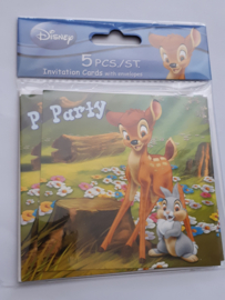 Uitnodigingskaarten Disney 5 stuks
