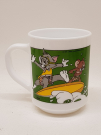 Tom en Jerry opaline beker van Dixan 1989 Donkergroen