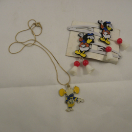 Donald Duck Halskette und Haarspangen