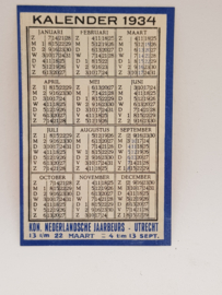 Utrecht Jaarbeurs 1934 Visitenkarte