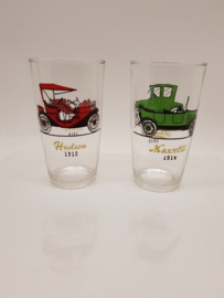 Lemonade glasses vintage with car brands