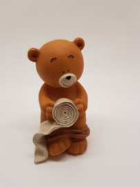Brown Bear with toilet roll piggy bank