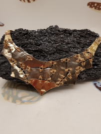 Vintage abstrakte goldfarbene Halskette