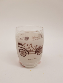 Vintage lemonade glass with old cars