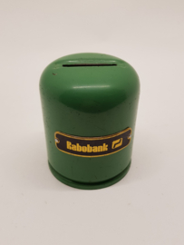 Rabobank green metal piggy bank - no key