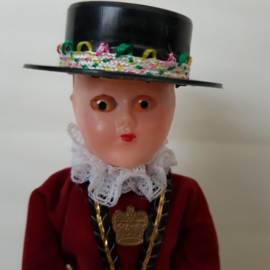 Brocant English traditional costume doll 60s