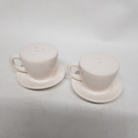 Cup and saucer pepper and salt set