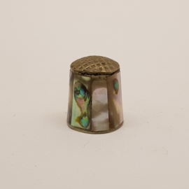 Antique thimble with mother-of-pearl