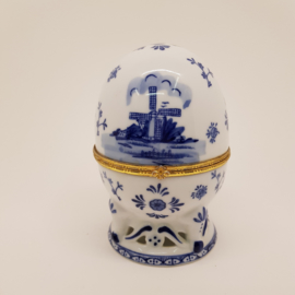 Porzellan Ei Delft Blau markiert