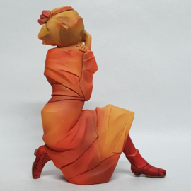 Schiele Statue kniendes Mädchen Neuware