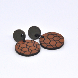 Laura - kaki/cognac leder