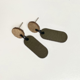 Olivia - goud met sparkle/kaki leder