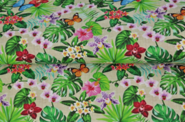 Stenzo poplin Tropical flowers