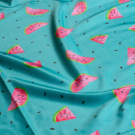 Swimwear Jersey digitaal bedrukt Watermeloenen Petrol