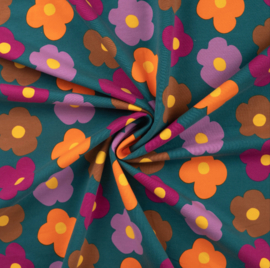 French Terry Brushed Print Big Flowers