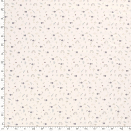 Tricot stof bedrukt slakje & takje