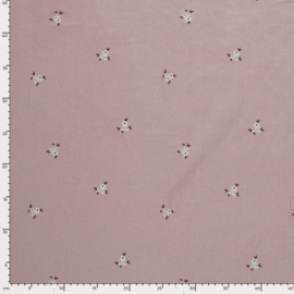 Flanel bedrukt bloemen nude