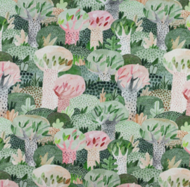 Snoozy fabrics Tricot digital printed Kleurrijk Design B