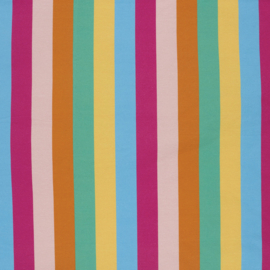 French Terry stof digitaal bedrukt Strepen Fuchsia