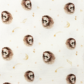 Snoozy fabrics Baby waffle Schattige egeltjes