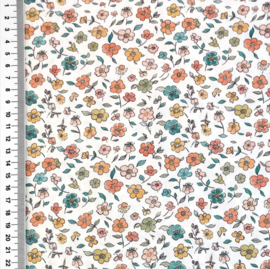 Poplin digitale print Bright Flowers - Design C
