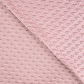Minky fleece heart oud roze