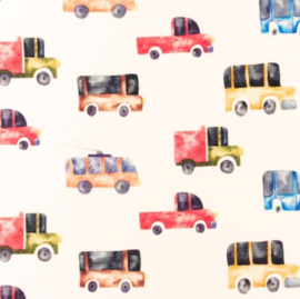 Snoozy fabrics tricot bedrukt Trucks design C