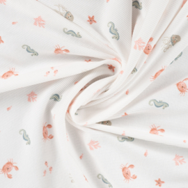 Qjutie rib jersey zeedieren