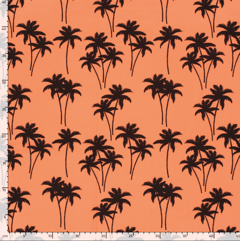 Swimwear Jersey digitaal bedrukt Palmen orange