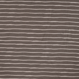 Qjutie Katoen tricot strepen taupe