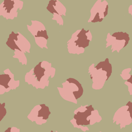 Hydrofiel gewatteerd bedrukt Luipaarden Gebroken wit