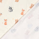 Tricot print bedrukt Dieren gebroken wit