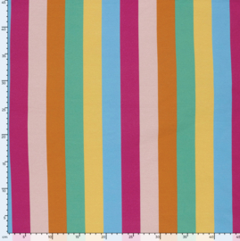 French Terry stof digitaal bedrukt Strepen Fuchsia