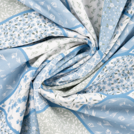 Qjutie Katoen Baby blue patchwork