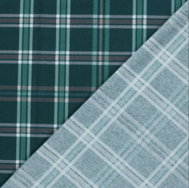 Flanel bedrukt ruiten groen