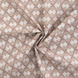 Qjutie Katoen print Retro sand