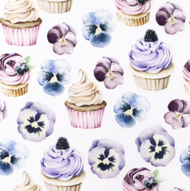 Snoozy fabrics Poplin Cup-cake violet