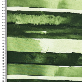 French Terry Digital Printed Paint Stripes - Flessen Groen