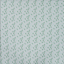 Qjutie Katoen Little flowers babyblauw
